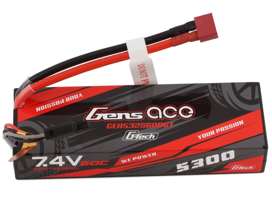 Gens Ace 2s LiPo Battery 60C W 4mm Bullets T Style Adapter