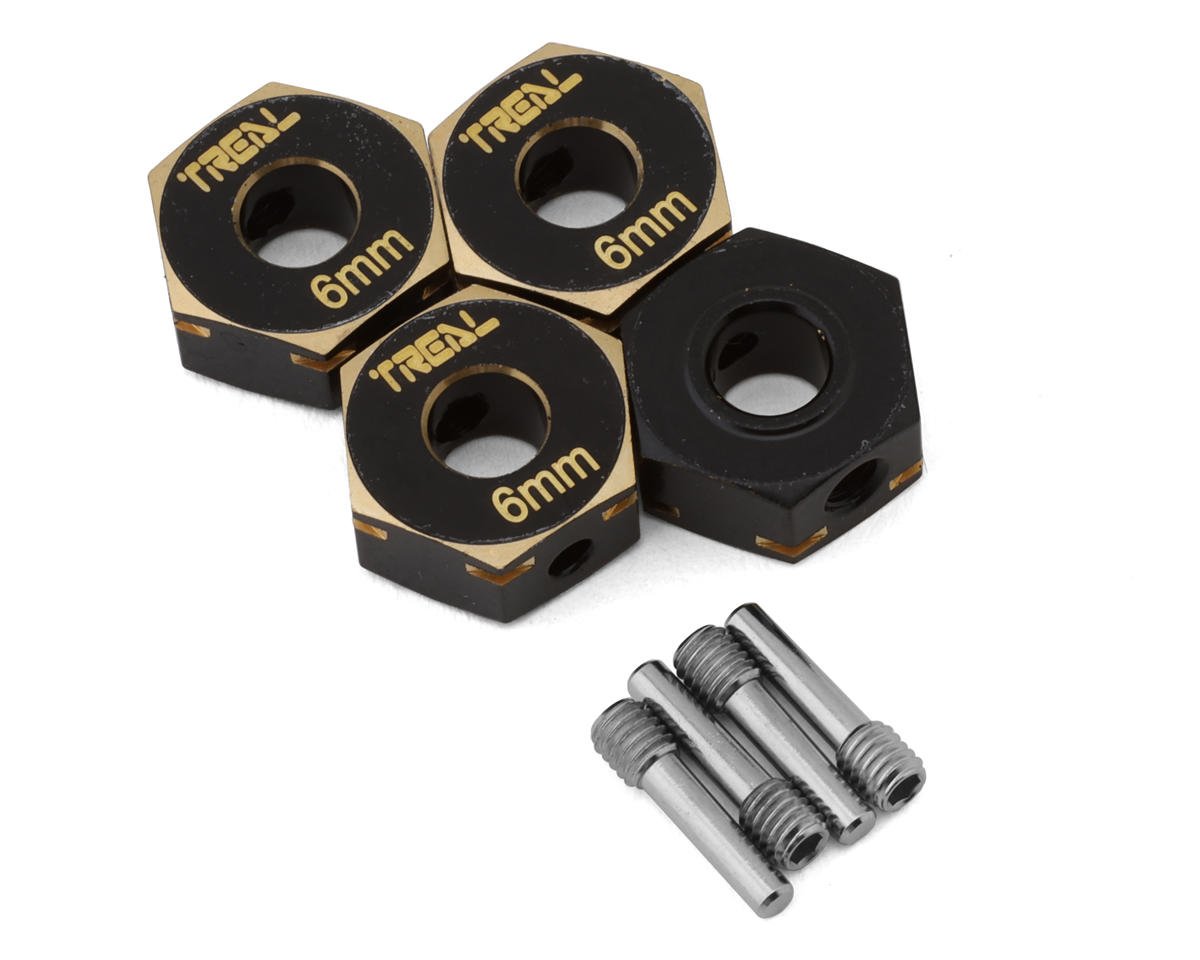 Treal Hobby Axial Capra Brass Hex Hubs Black 6mm TLHTCAPRA 10