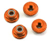 Image 1 for 175RC Aluminum 4mm Serrated Locknuts (Orange)
