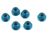 1UP Racing 3mm Aluminum Flanged Locknuts (Blue) (6)