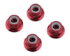 1UP Racing 4mm Serrated Aluminum Locknuts (Red) (4)