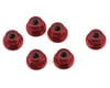 1UP Racing 3mm Aluminum Flanged Locknuts (Red) (6)