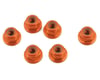 Image 1 for 1UP Racing 3mm Aluminum Flanged Locknuts (Orange) (6)