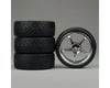 DuraTrax Radial 1/10 Touring Car Tire w/5-Spoke Wheel (Chrome) (4)