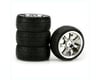 DuraTrax ST Radial 1/10 Touring Car Tire w/7-Spoke Wheel (Chrome) (4) (2mm)