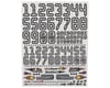 Image 1 for Firebrand RC Numbers Decal Sheet (White) (8.5x11")