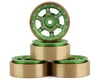 Samix SCX24 Aluminum & Brass Adjustable Offset 1.0" Beadlock Wheels (Green) (4)