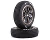 Traxxas Drag Slash Front Pre-Mounted Tires (Satin Black Chrome) (2)