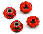 175RC Aluminum 4mm Serrated Locknuts (Red) | product-related