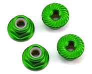 175RC Aluminum 4mm Serrated Locknuts (Green) | product-related