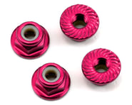 175RC Aluminum 4mm Serrated Locknuts (Pink) | product-related