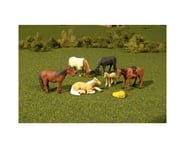 more-results: This is a pack of six HO Scale Bachmann SceneScapes Horses. Populate your layout with 