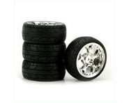 more-results: This is a pack of four DuraTrax ST Radial 1/10 Scale Tires pre-mounted on 5-Blade Chro
