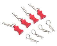 Hot Racing 1/10 Aluminum EZ Pulls w/Body Clips (Red) (4) | product-related