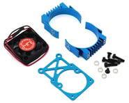 more-results: This is an optional Hot Racing Clip-On Two-Piece Tamiya Blue Motor Heat Sink with Fan,