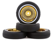 Redcat SixtyFour Whitewall Low Pro Tires & Wheels w/Wheel Nuts (Gold) | product-also-purchased