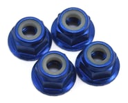 Traxxas 4mm Aluminum Flanged Serrated Nuts (Blue) (4) | product-related