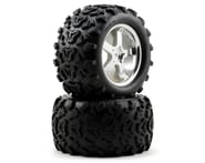 Traxxas T-Maxx Pre-Mounted 3.8" Tire w/Hurricane Wheels (2) (Chrome) | product-also-purchased