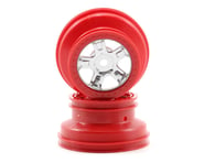 Traxxas 1/16 SCT Beadlock Wheel (Satin Chrome/Red) (2) | product-related