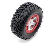 Traxxas SCT Pre-Mounted Tires & Wheels w/Red Beadlock (Satin Chrome) (2) | product-related