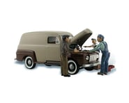 more-results: Three shade-tree mechanics work on the old panel truck. This product was added to our 