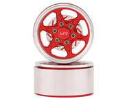 Yeah Racing 1.9" Aluminum BXC 6 Spoke Beadlock Wheels w/Faux Rotors (Red) (2) | product-also-purchased