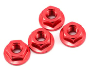 Yokomo 4mm Aluminum Serrated Flanged Nut (Red) (4) | product-also-purchased