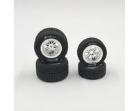 1RC RACING Fr/Rr Tires/Chrome Wheels Hoosier Midget