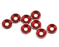 1UP Racing 3mm LowPro Countersunk Washers (Red Shine) (8)