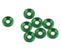 1UP Racing 3mm LowPro Countersunk Washers (Green) (8)