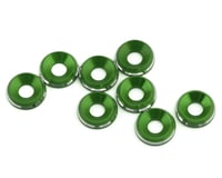 1UP Racing 3mm LowPro Countersunk Washers (Green Shine) (8)