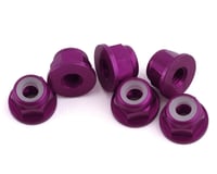 1UP Racing 3mm Aluminum Flanged Locknuts (Purple) (6)