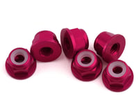 1UP Racing 3mm Aluminum Flanged Locknuts (Hot Pink) (6)