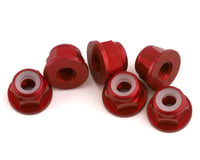 1UP Racing 3mm Aluminum Flanged Locknuts (Red) (6)