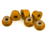 1UP Racing 3mm Aluminum Flanged Locknuts (Gold) (6)