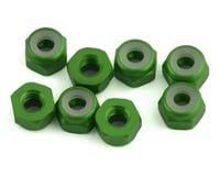 1UP Racing 3mm Aluminum Locknuts (Green) (8)