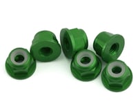 1UP Racing 3mm Aluminum Flanged Locknuts (Green) (6)