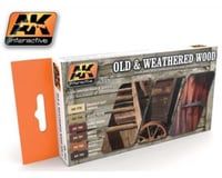 AK Interactive Old & Weathered Wood Vol.1 Acrylic Paint Set (6 Co
