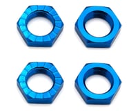 Team Associated 17mm Aluminum Serrated Wheel Hex Nut (Blue) (4)