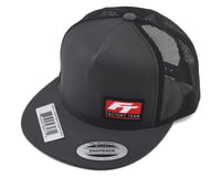 Team Associated Factory Team Logo "Flatbill" Trucker Hat (Black/Grey)