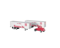 Bachmann Santa Fe Red Truck Cab & 2 PiggyBack Trailers (HO Scale)