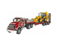 Bruder Toys 1/16 MACK Granite Low Truck/Trailer w/JCB Backhoe