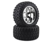 CEN Fury Pre-Mounted Monster Truck Tires w/SS8 Plastic Wheels (2) (Chrome)