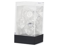 Chessex /  Pacific Games 7PC DICE SET TRANS CLEAR/WHITE