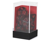 Chessex /  Pacific Games 7PC DICE SET TRANS SMOKE/RED
