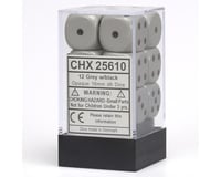 Chessex /  Pacific Games 12 16Mm Dice Set Dk Gray/Black