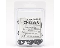 Chessex /  Pacific Games D10 10 Opaq Black/White Dice