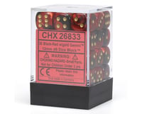 Chessex /  Pacific Games 36 12MM D6 DICE BLACK-RED
