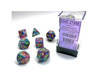 Chessex /  Pacific Games 7PC DICE SET MOSAIC W/YELLOW