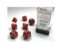 Chessex /  Pacific Games 7PC DICE SET GLITTER RUBY W/GOLD